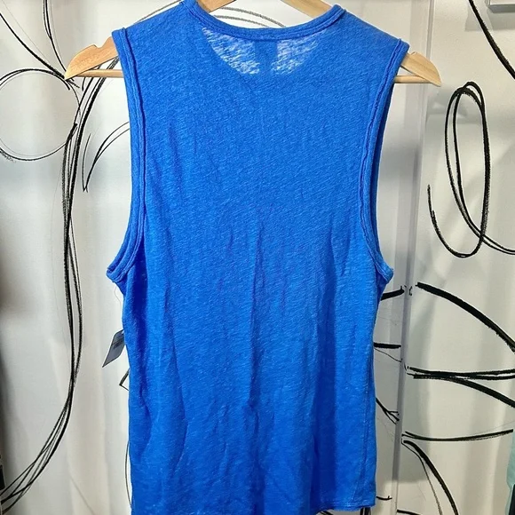 Free People Cotton-Linen Blend Bodysuit, Royal Blue Women’s Size Small, NWT - Picture 6 of 7